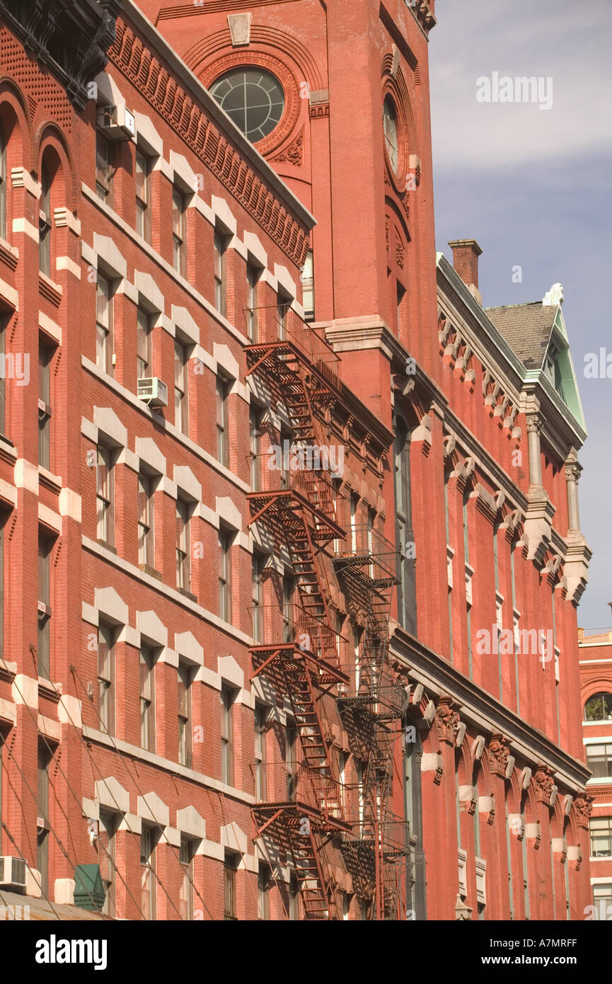 USA, New York, New York City, Manhattan. Tribeca, Loft-Gebäude & New York Mercantile Exchange Building Harrison Street Stockfoto