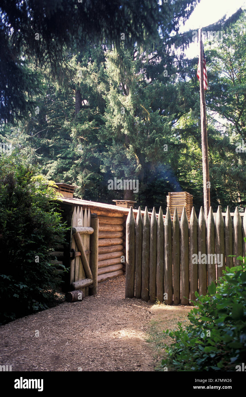 USA, Lewis und Clark Trail, Oregon, Fort Clatsop National Memorial, Astoria rekonstruiert Fort, Lewis und Clark hier 1805-06 Stockfoto