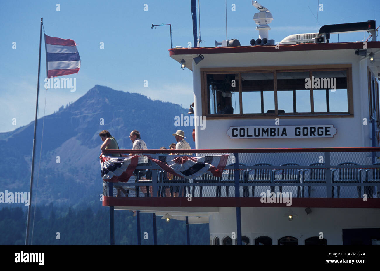 USA, Oregon, Columbia River Gorge NSA, Cascade Locks, Lewis und Clark Trail, der Raddampfer Columbia-Schlucht Stockfoto