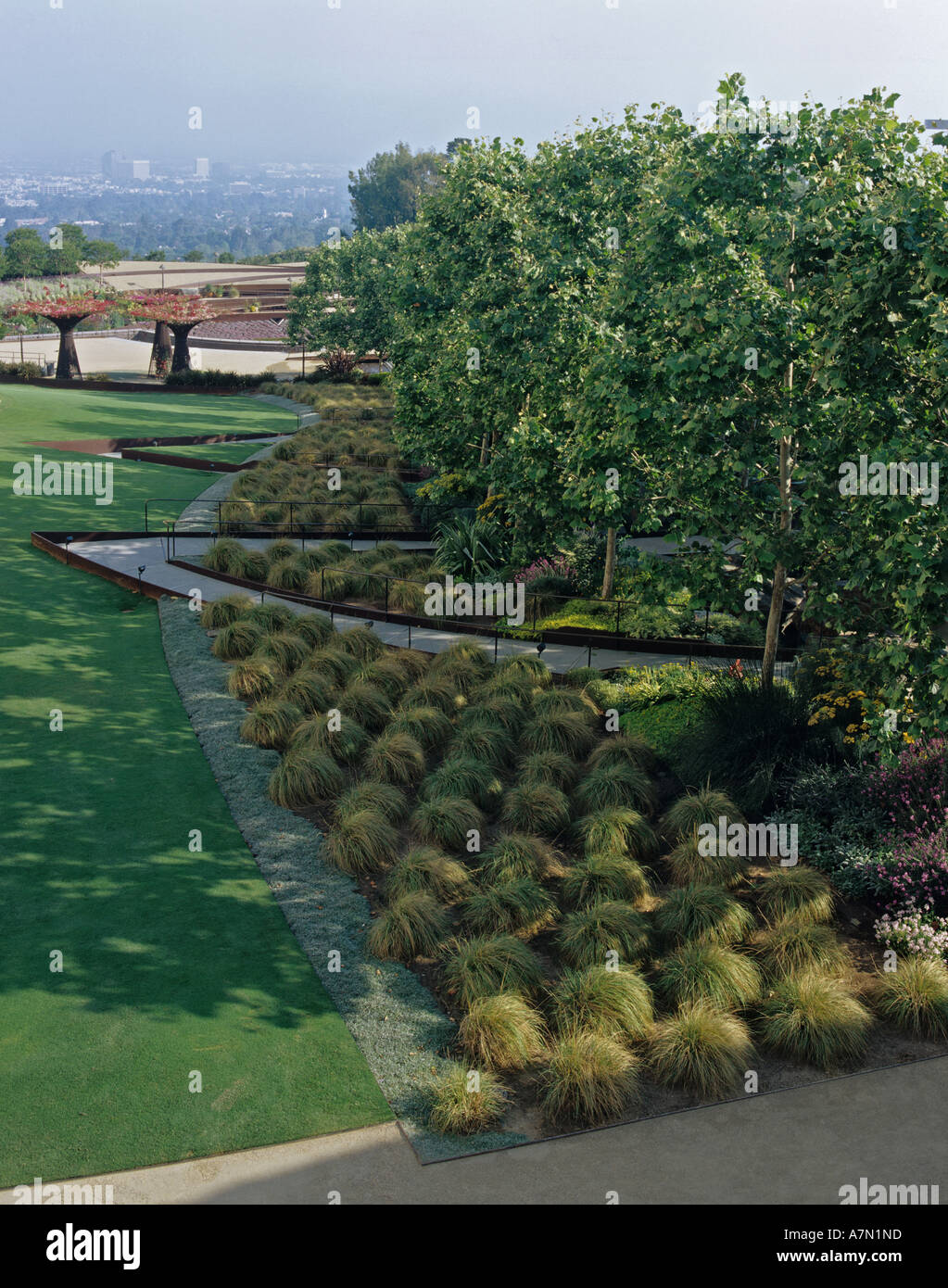 Getty Center Garten Los Angeles Kalifornien entworfen von Robert Irwin Stockfoto