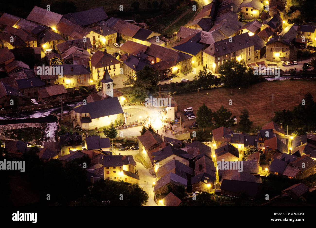Spanien, Katalonien, Pallars Sobira Bereich, Isil Dorf, Las Fallasof San Joan (Beteiligung) Stockfoto