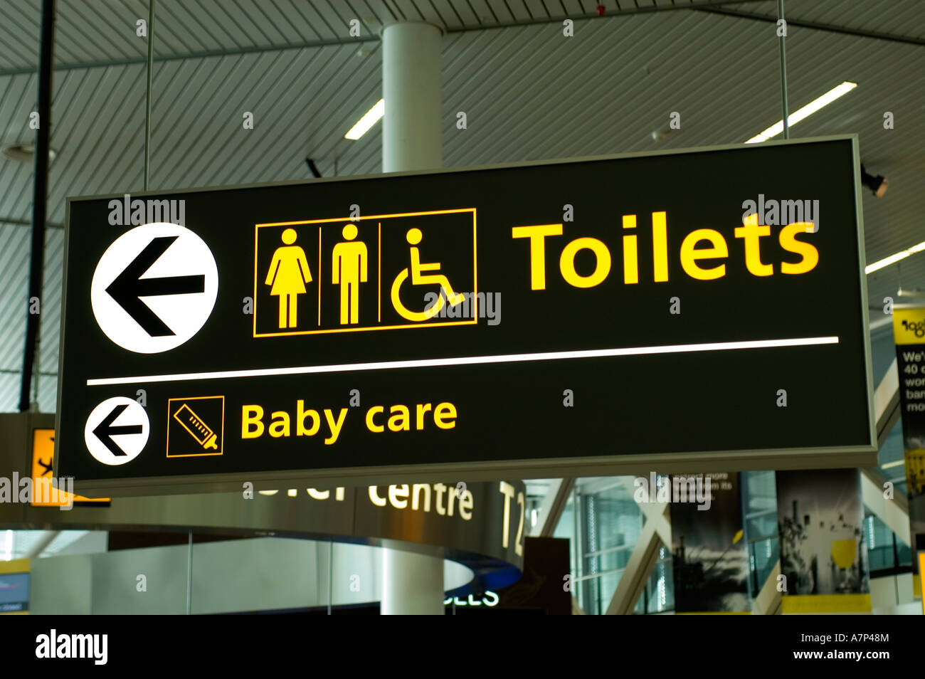 Schiphol Flughafen Amsterdam Toiletten Niederlande Stockfoto