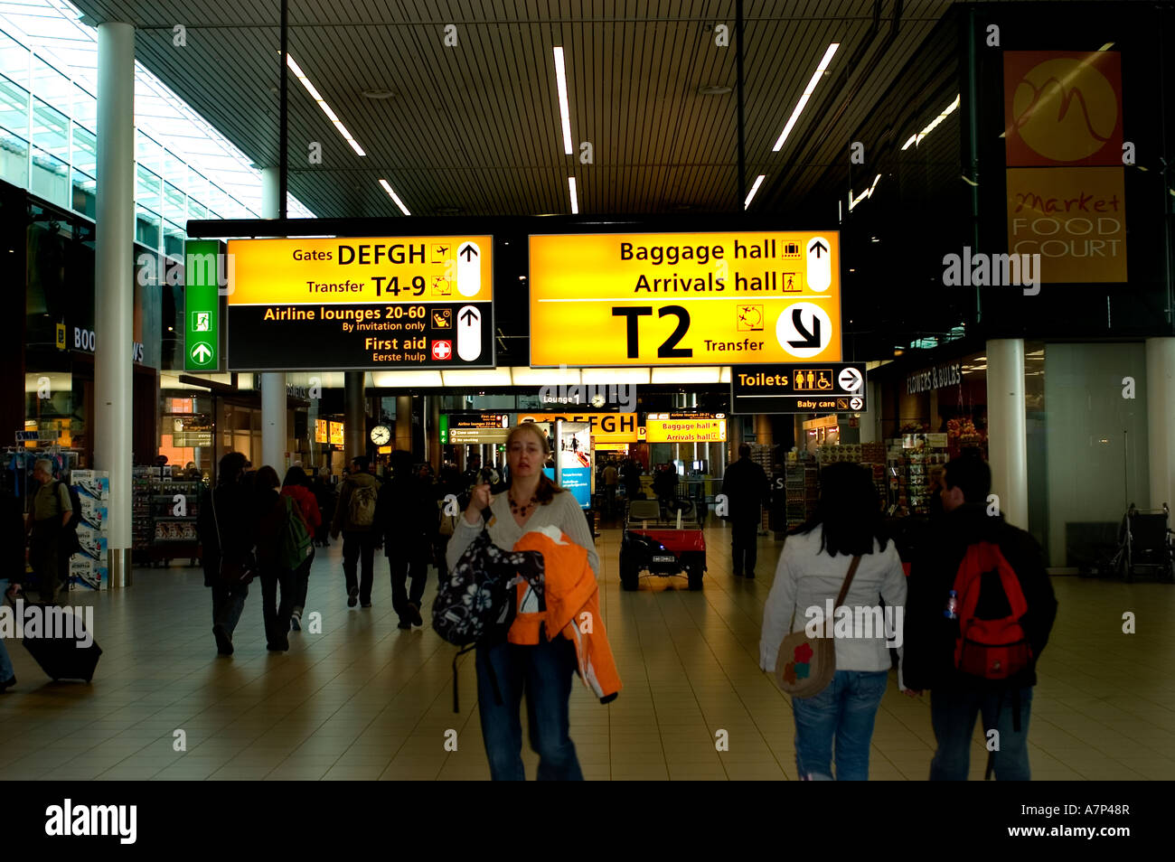 Schiphol Flughafen Flugzeug Amsterdam Niederlande Stockfoto