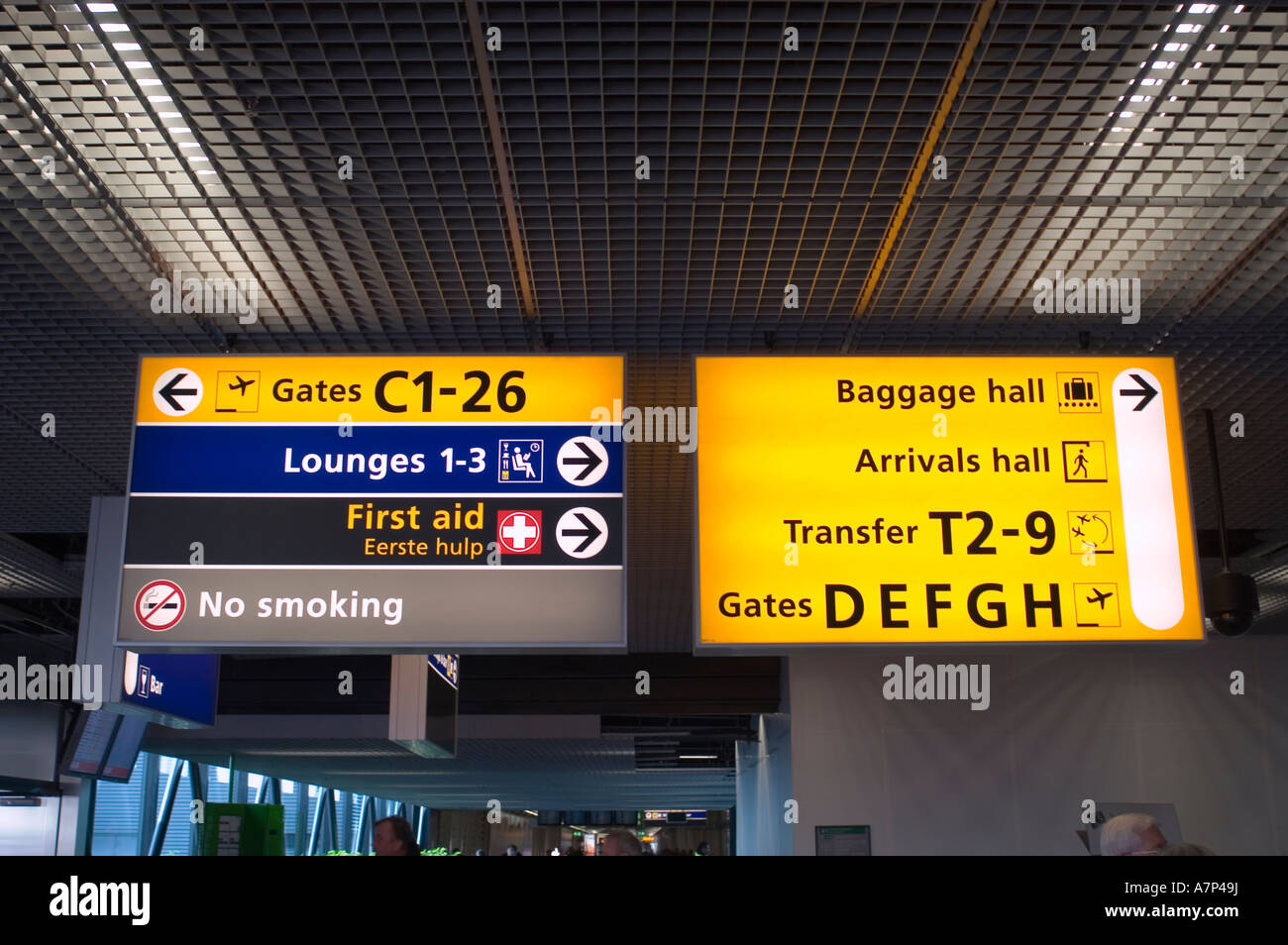 Schiphol Flughafen Flugzeug Amsterdam Niederlande Stockfoto