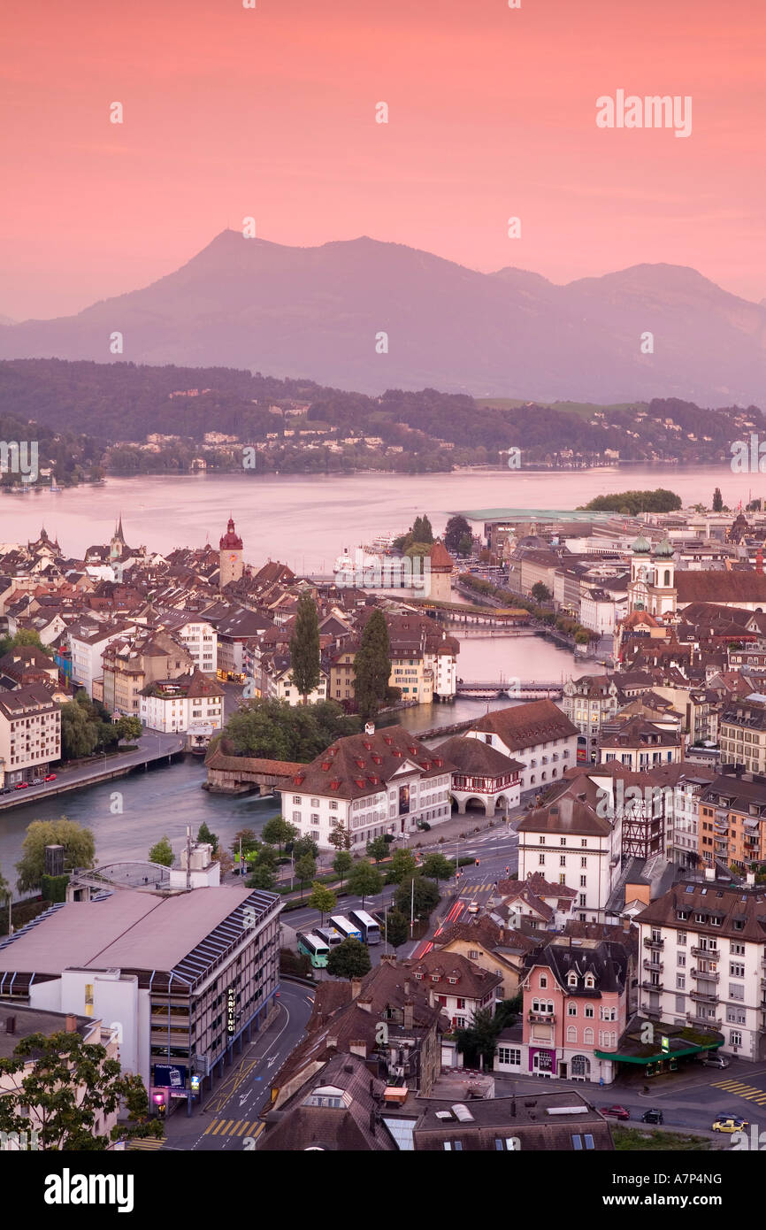 Skyline von Luzern, (Luzern), Schweiz Stockfoto