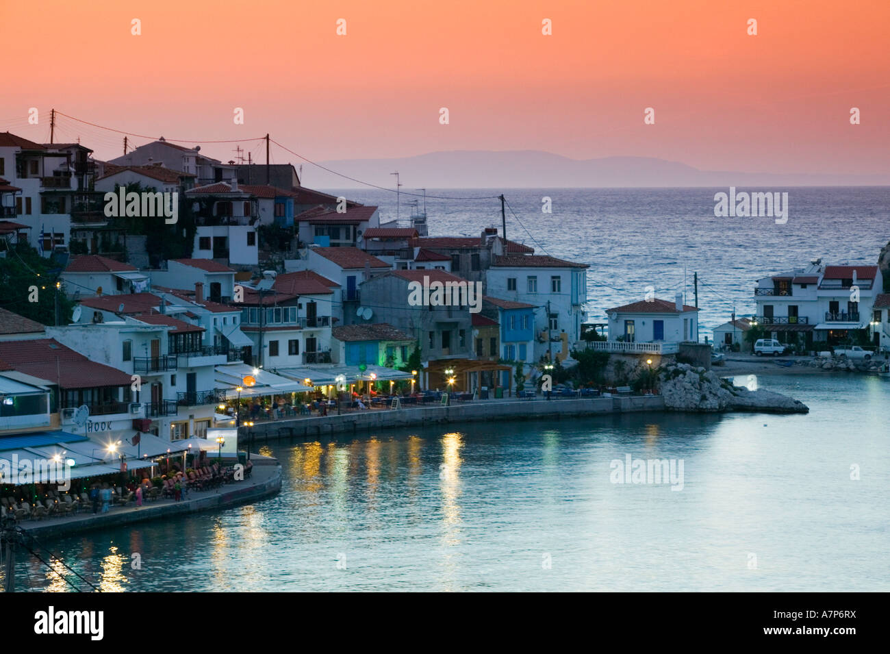 Kokkari Waterfront, Insel Samos, Griechenland Stockfoto