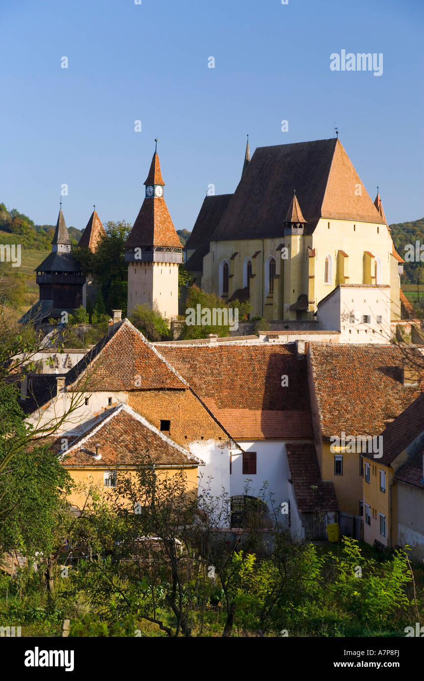 15. Jahrhundert befestigte Kirche, Birthälm, nr. Sighisoara/Schäßburg, Siebenbürgen, Rumänien Stockfoto