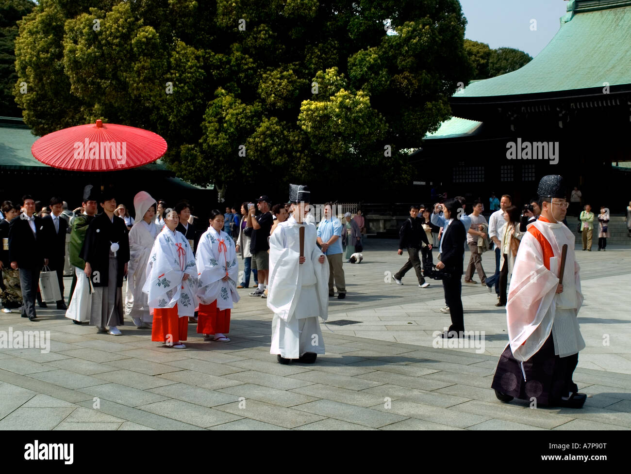 Tokio-Meiji-Schrein und inneren Garten Heirat heiraten Hochzeit Stockfoto
