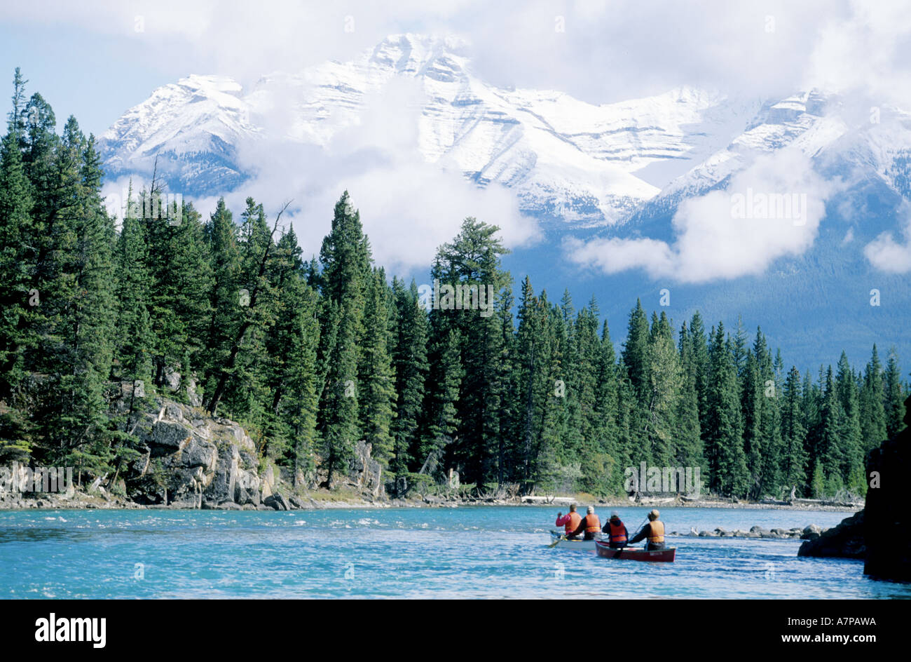 Kanada, Alberta, die Rockies, Banff Nationalpark, rafting auf dem Fluss Bug Stockfoto