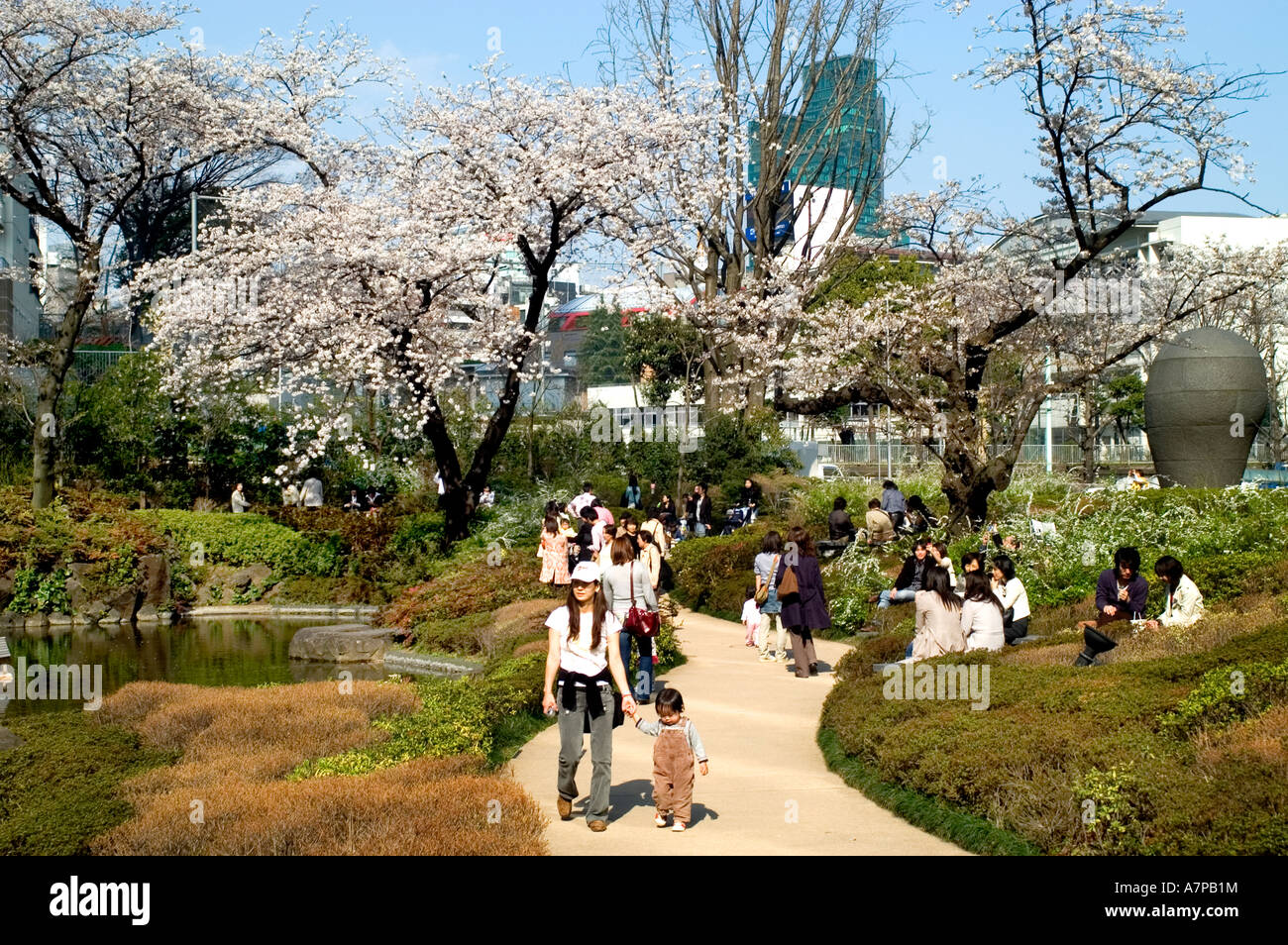 Roppongi Hills Hiruzu Kirschblüte Tokyo tower Stockfoto