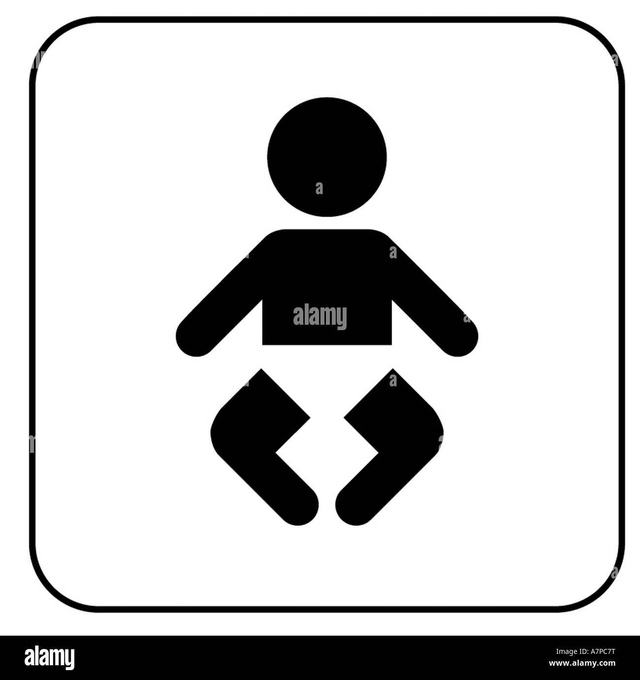 Baby-Symbol auf weißem Hintergrund Stockfoto