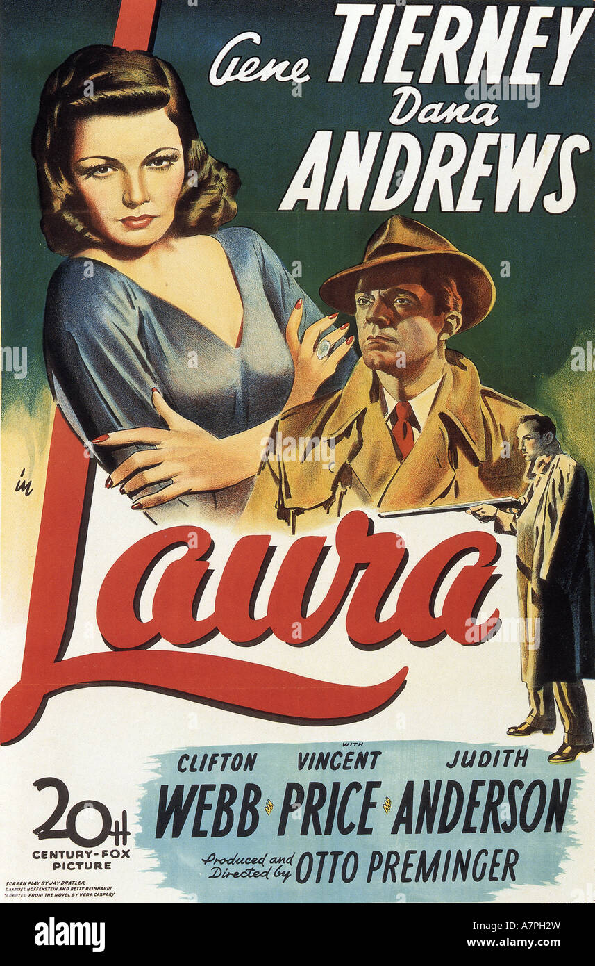 LAURAPlakat für 1944 TCF film mit Gene Tierney und Dana Andrews