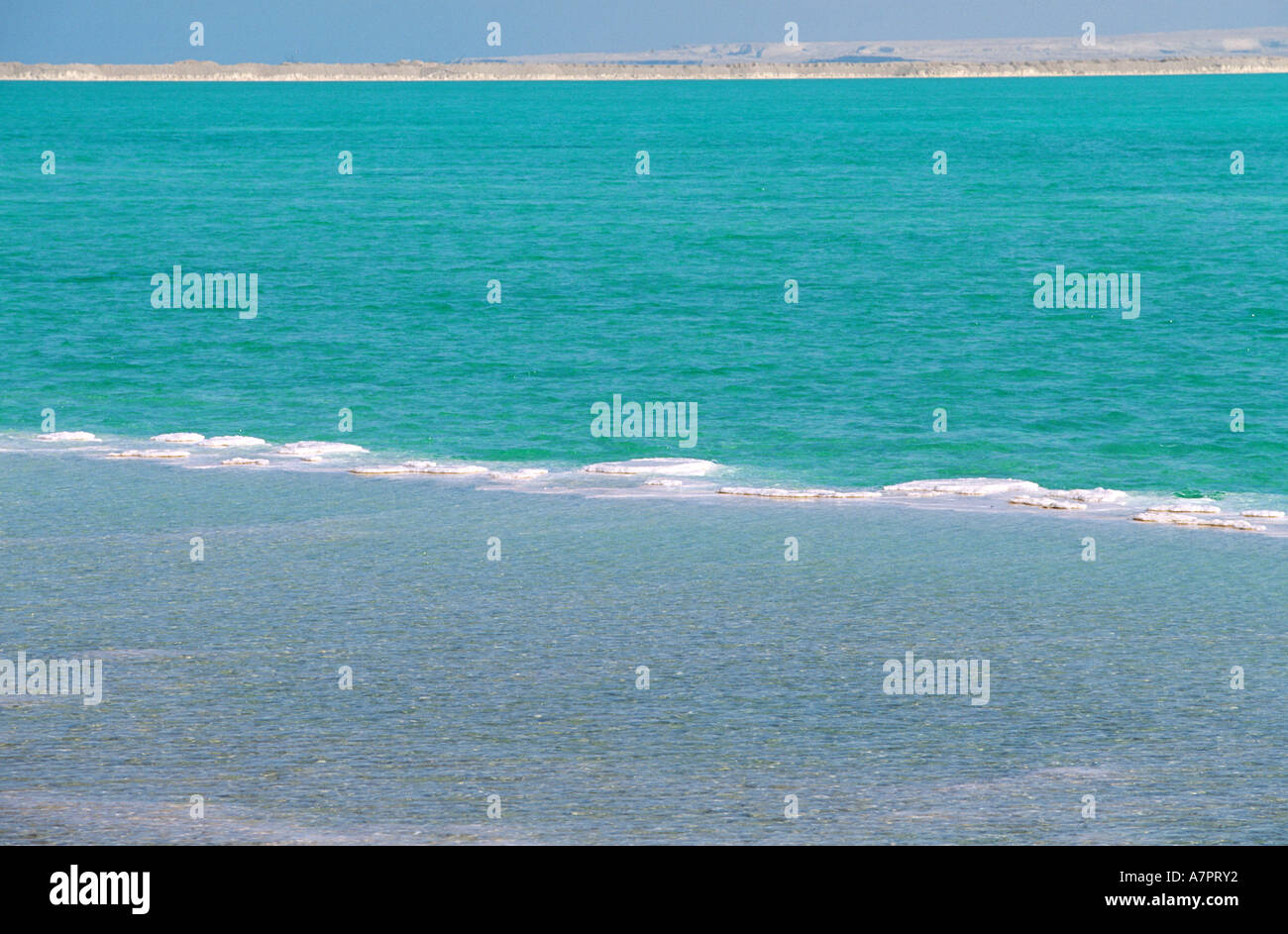 Jordan, Salz Einzahlung am Ufer des Toten Meeres Stockfoto
