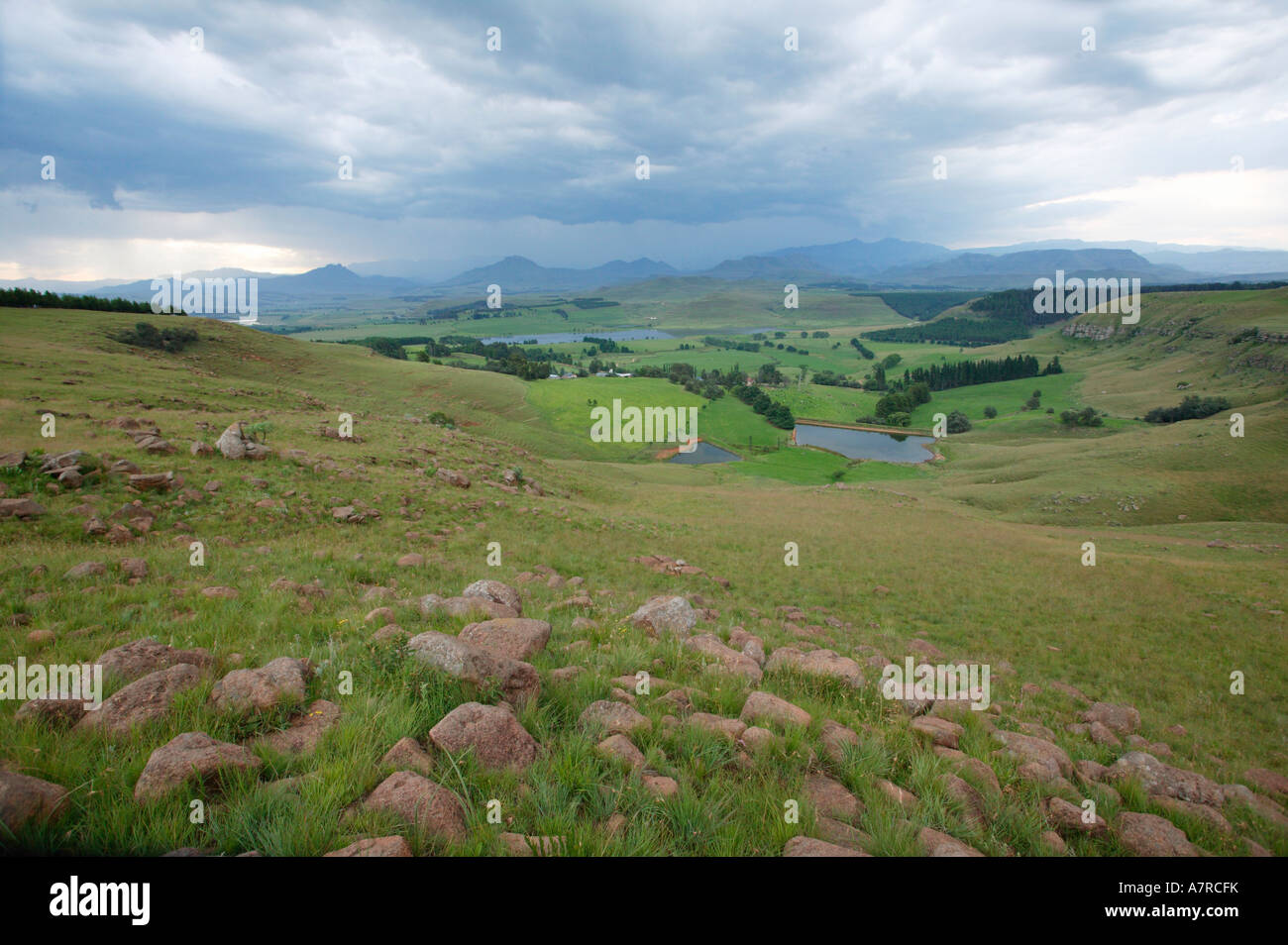 Drakensberg Bauernhof Szene Underberg Kwazulu Natal in Südafrika Stockfoto