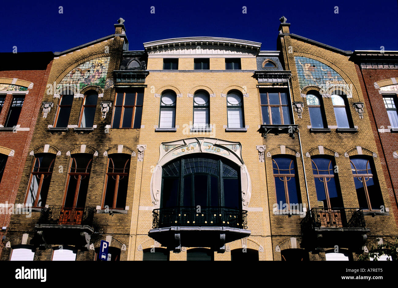 Belgien, Flandern, Antwerpen (Antwerpen), Jugendstil-Häuser im Viertel ...