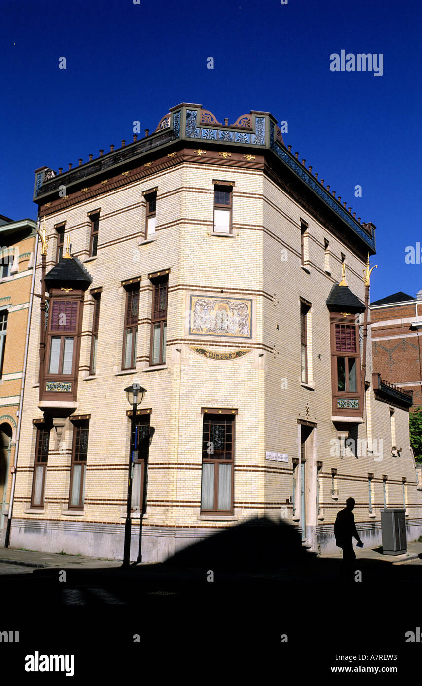 Belgien, Flandern, Antwerpen (Antwerpen), eines der vier Häuser genannt die 4 Jahreszeiten im Stadtteil Zurenborg Stockfoto