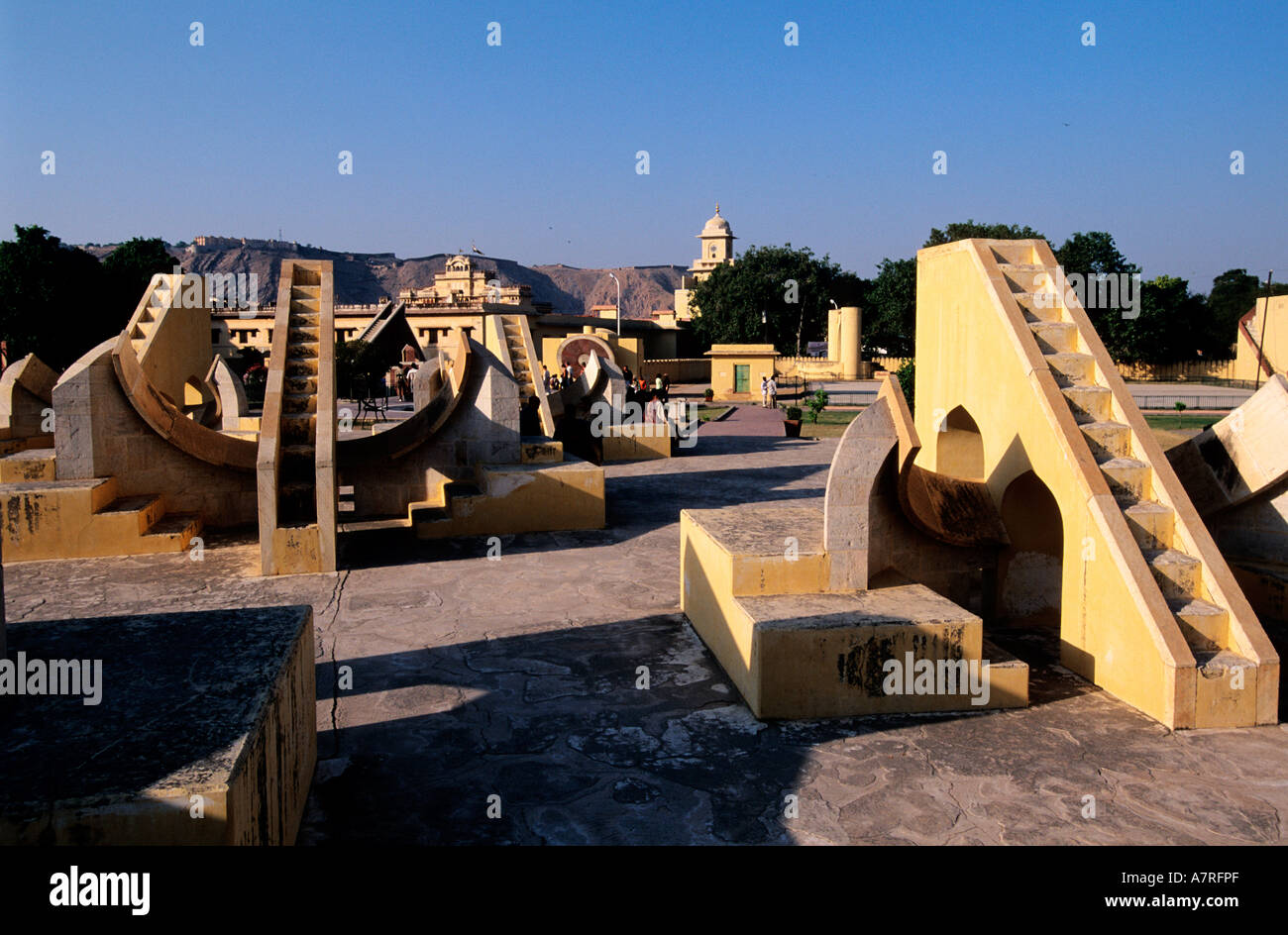 Indien, Rajasthan, Jaipur, die Sternwarte (Jantar Mantar) Stockfoto