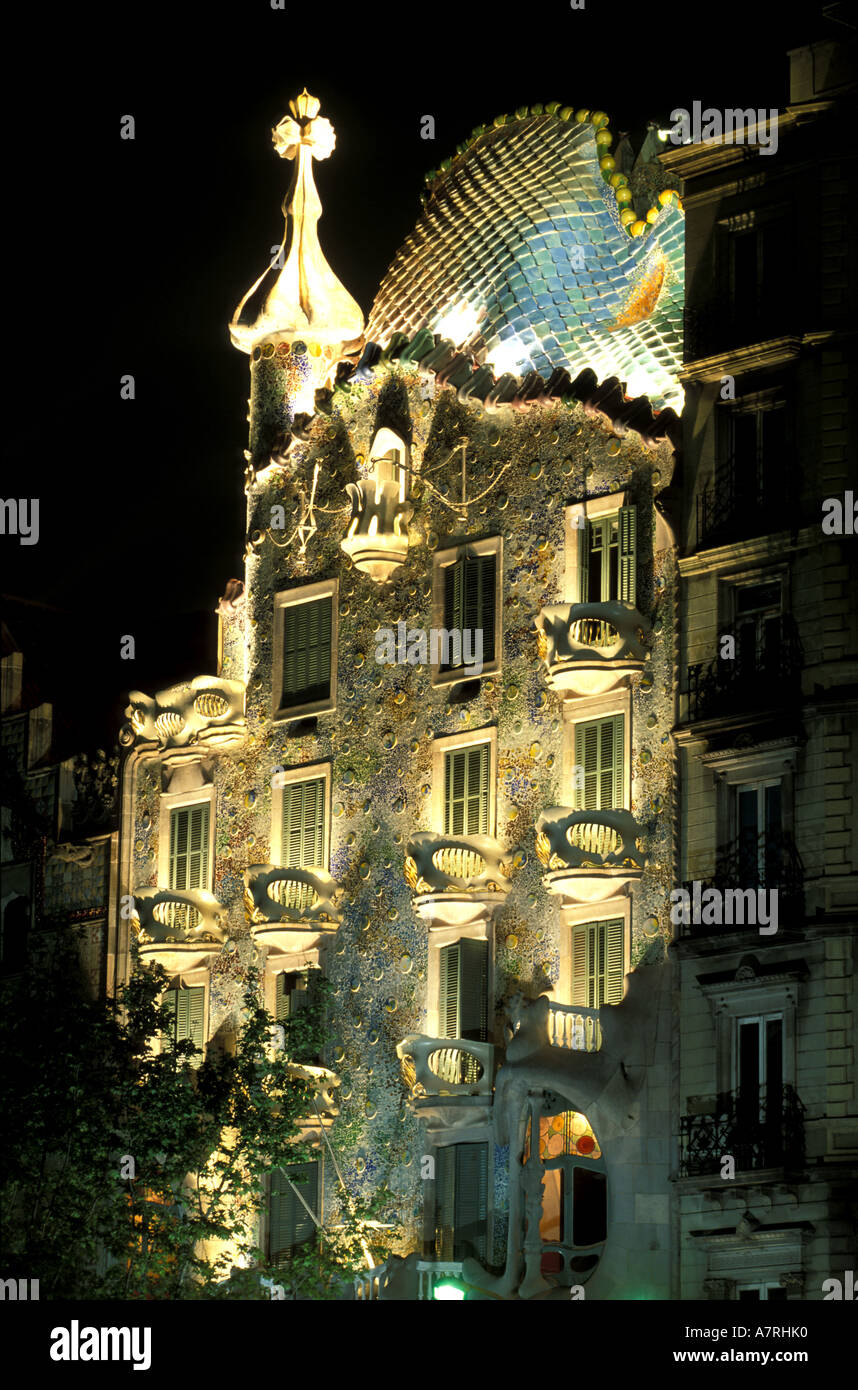 Spanien, Barcelona, Casa Battlo von Antoni Gaudi Stockfoto