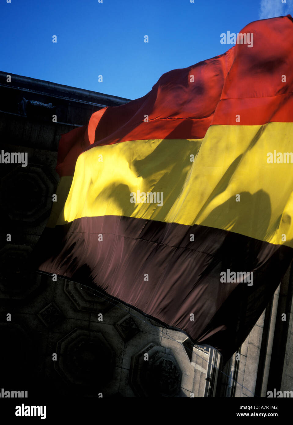 Belgien, Brüssel, belgische Flagge Stockfoto
