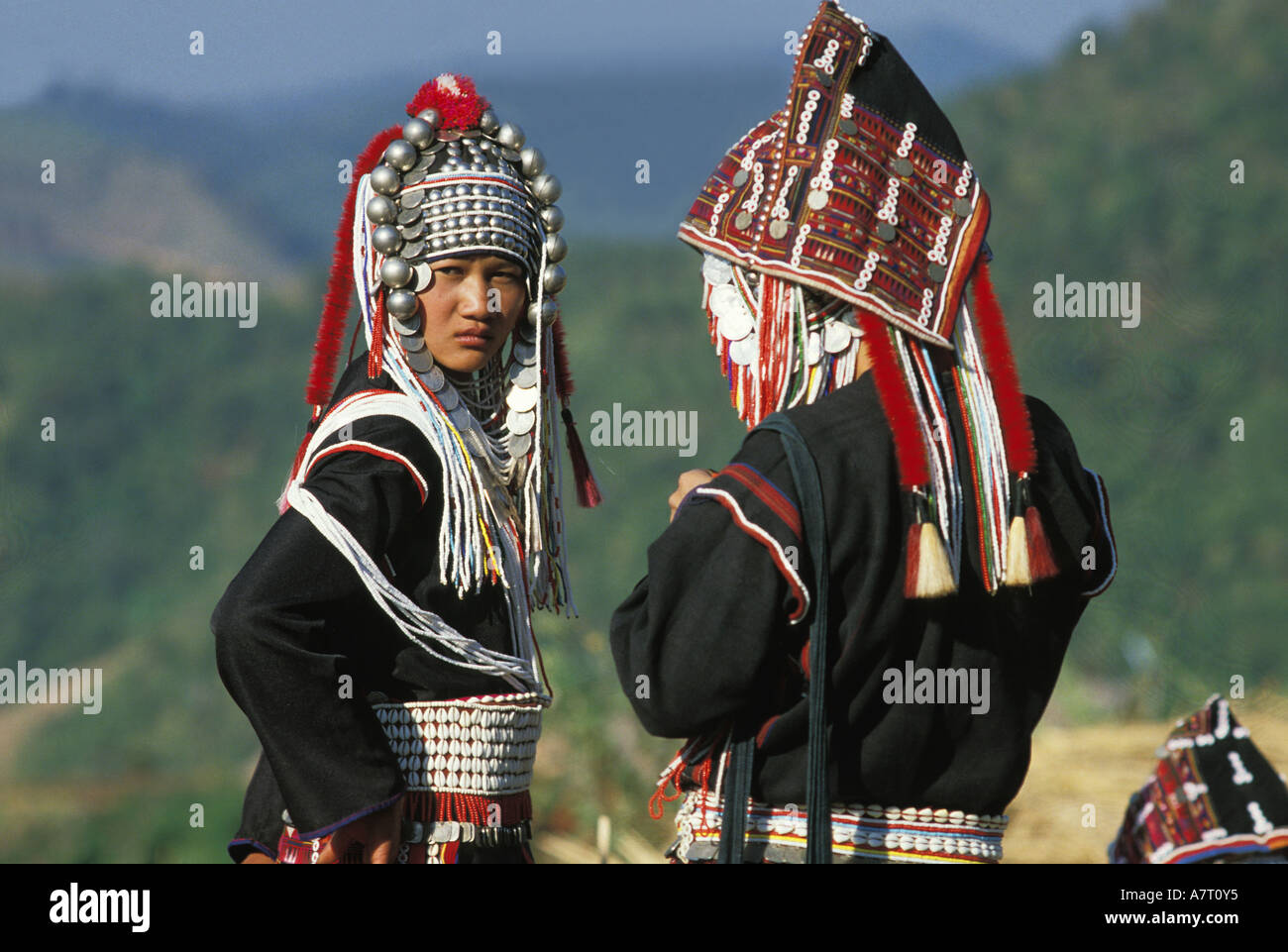 Thailand, Chiang Mai-Region, Frauen des Akha-Stammes Stockfoto