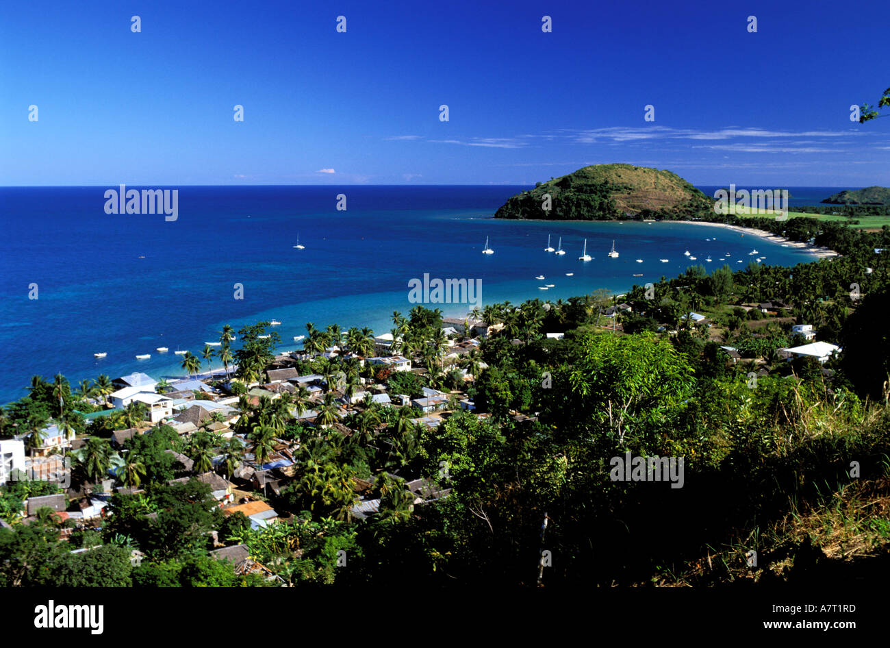 Madagaskar Insel Nosy Be, die am Meer Dorf Ambatoloaka Stockfoto