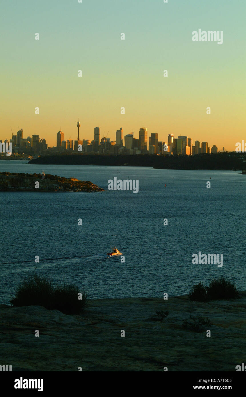 Sydney von South Shore Kopf zeigen viele blaue Meer und die Skyline von Sydney Stockfoto