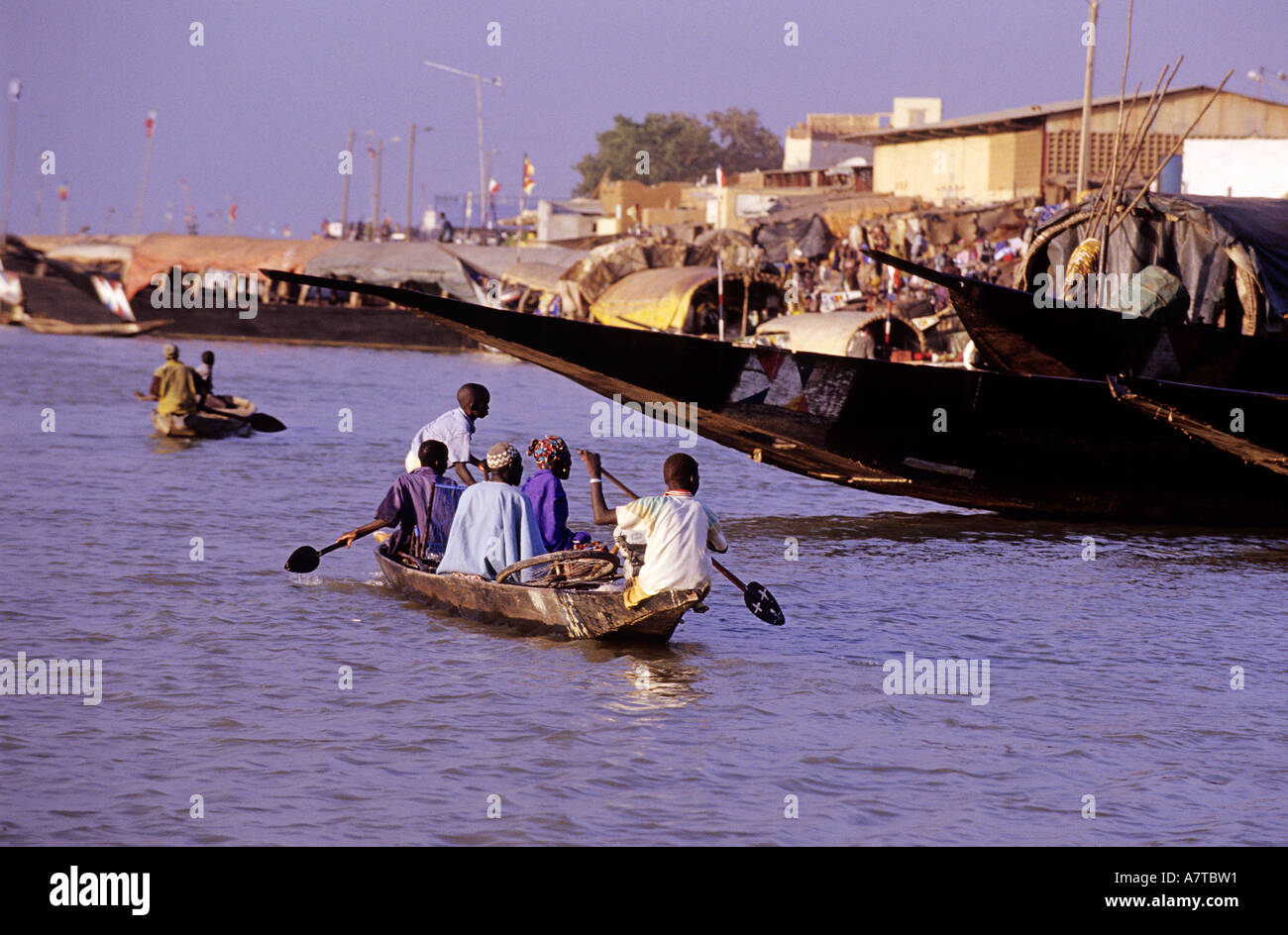 Die malischen Venedig am Zusammenfluss von Bani und Niger, Mali, Mopti Flüsse Stockfoto