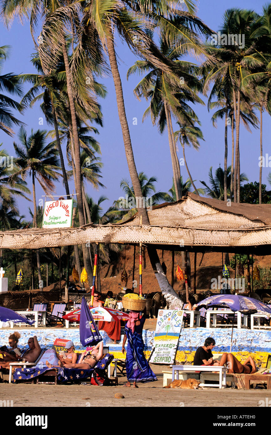 Indien, Goa Zustand, wenig Vagator beach Stockfoto