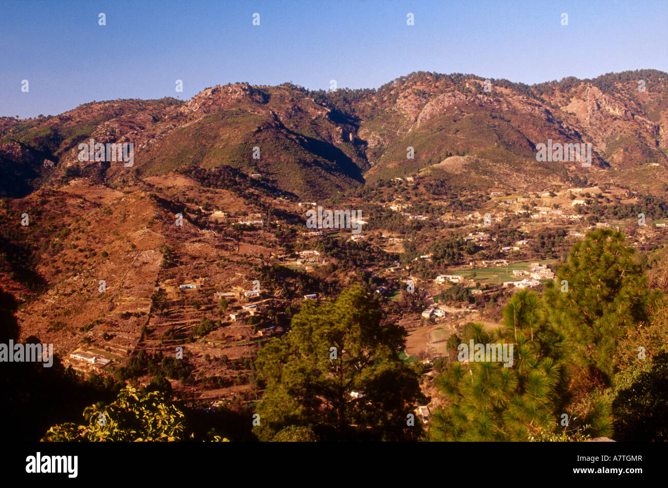 Luftaufnahme von Hügeln, traditionelle Hills, Islamabad, Pakistan Stockfoto