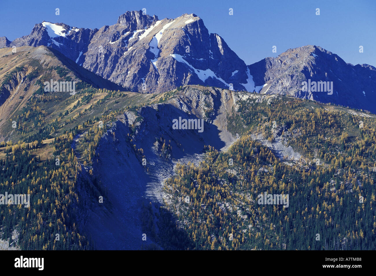 NA, USA, Washington, Okanogan County. North Cascade Mountains von Schiefer Peak gesehen Stockfoto