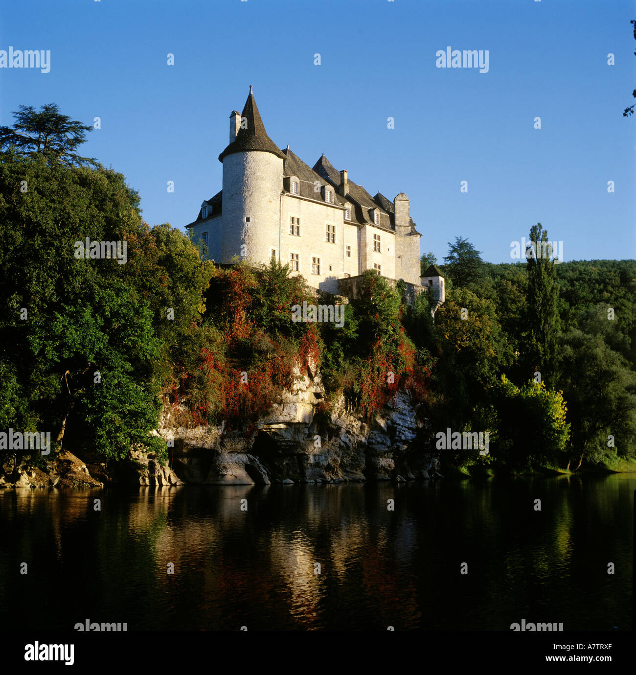 Frankreich, Menge, Treynie Burg am Rande des Flusses Dordogne Stockfoto