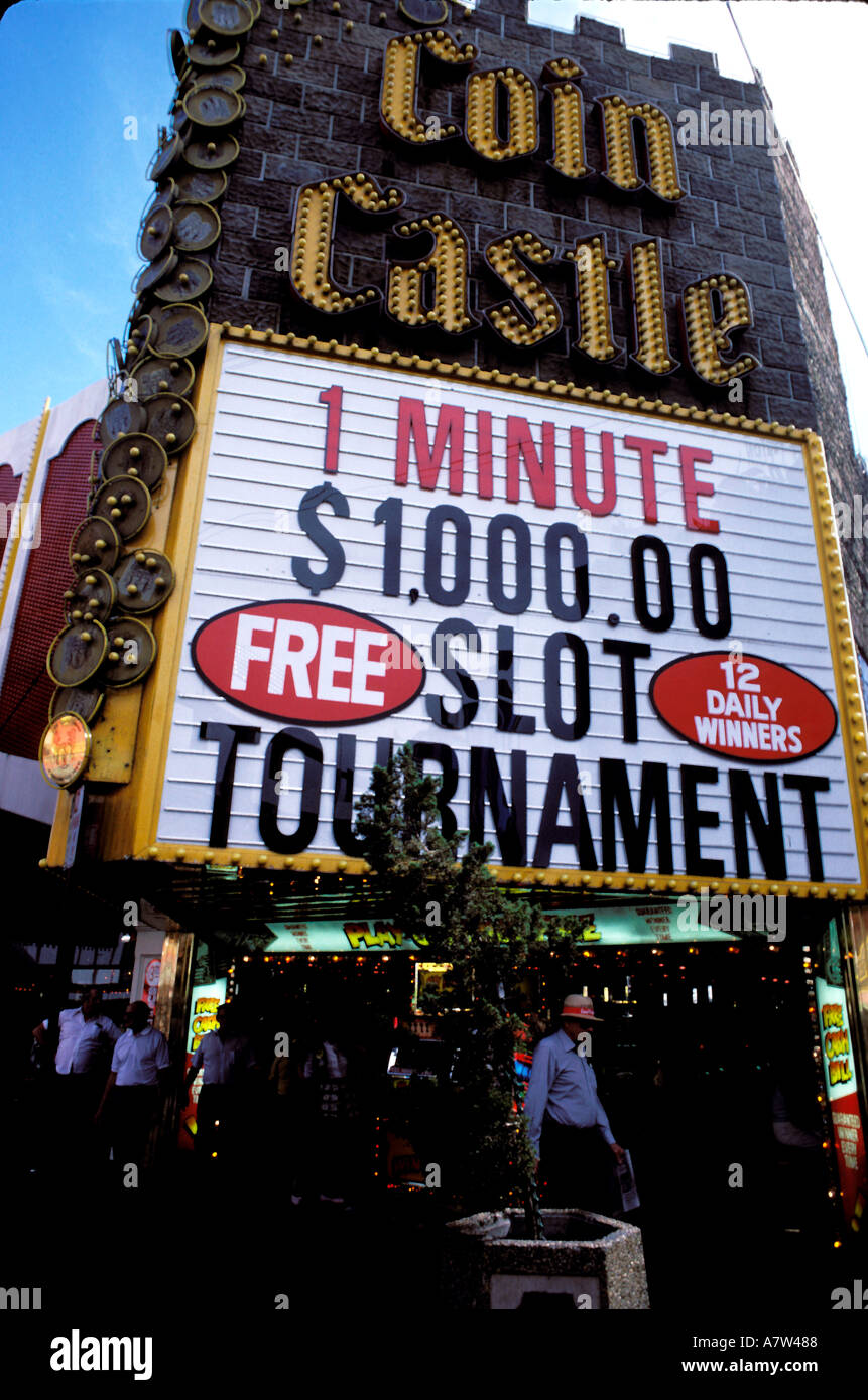 Münze Burg Glücksspiel Schild Las Vegas Nevada Stockfoto