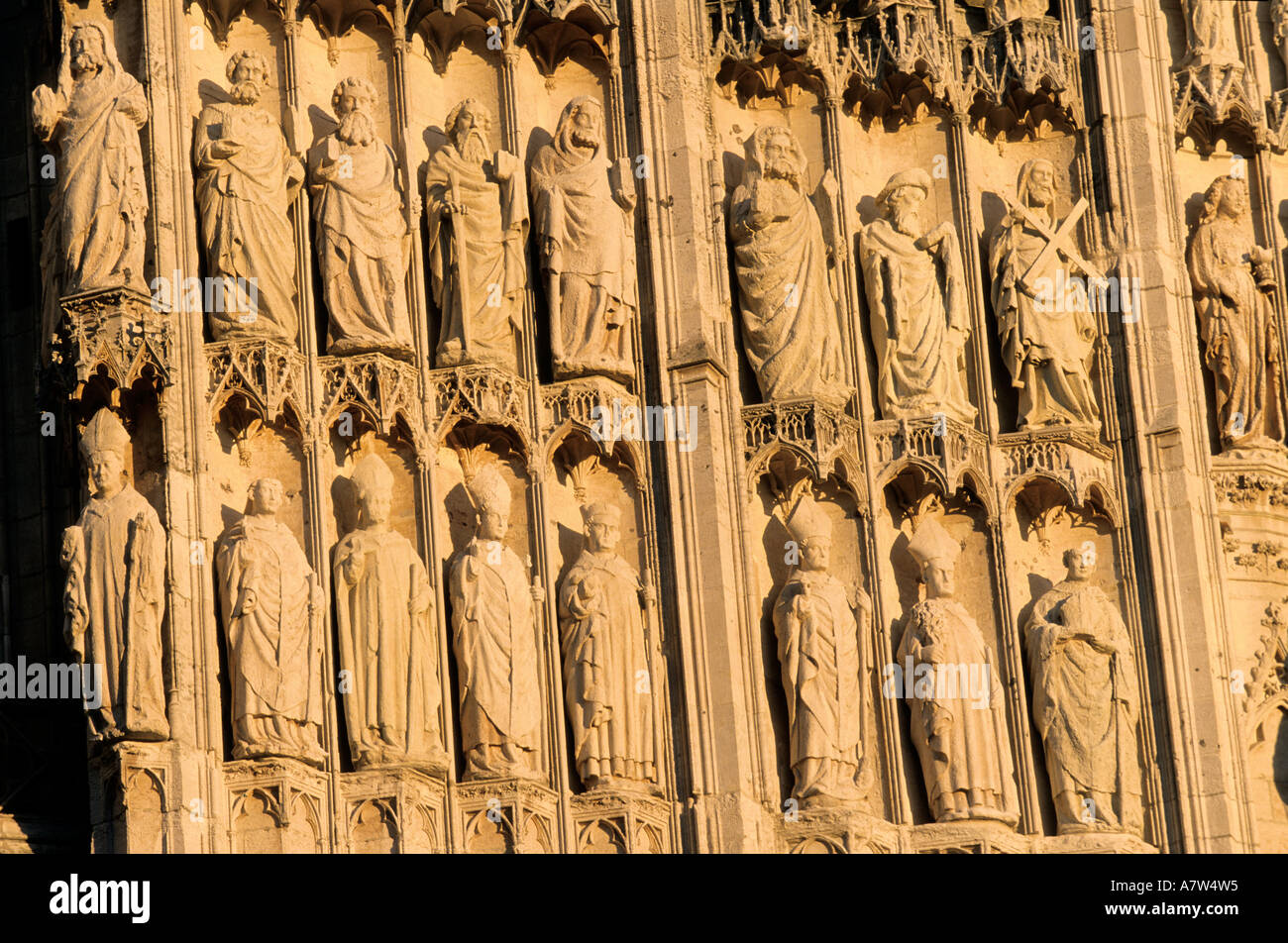 Frankreich, Seine Maritime Details von Rouen Kathedrale vorne Stockfoto