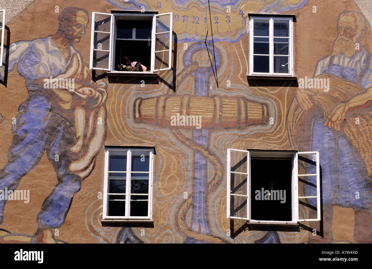 Österreich, Salzburg, Trompe l ' oeil vorne im historischen Zentrum Stockfoto