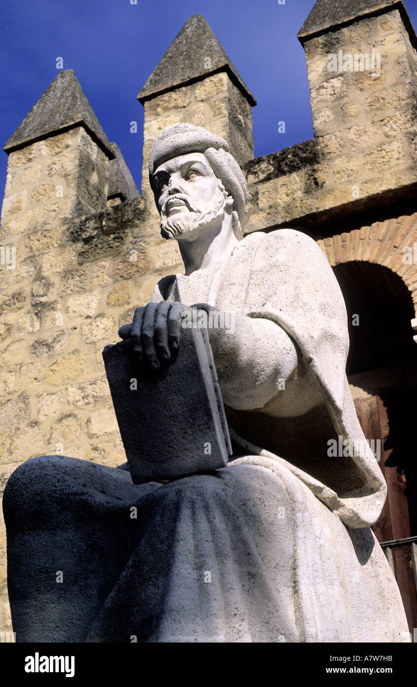 Spanien, Andalusien, Cordoba, Statue des muslimischen Philosophen Averroes Stockfoto