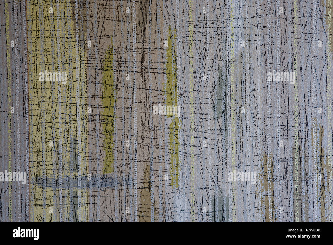 Altmodisch gemusterten Tapeten aus den 60er oder 70er Jahre Stockfoto