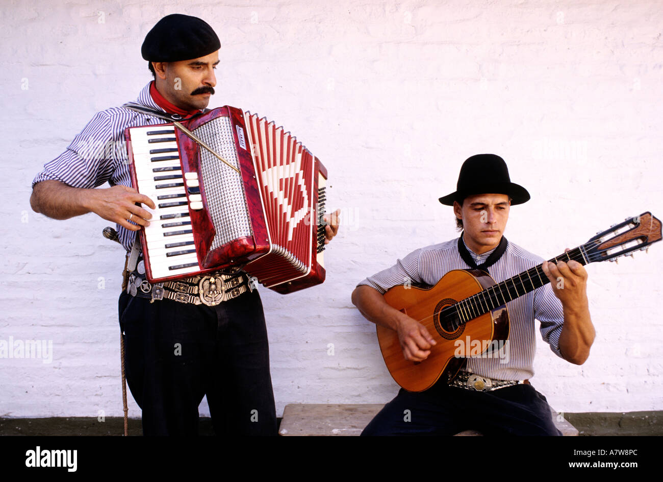 Argentinien, Provinz Buenos Aires, Musikern, Tango in der Estancia La Cina Stockfoto
