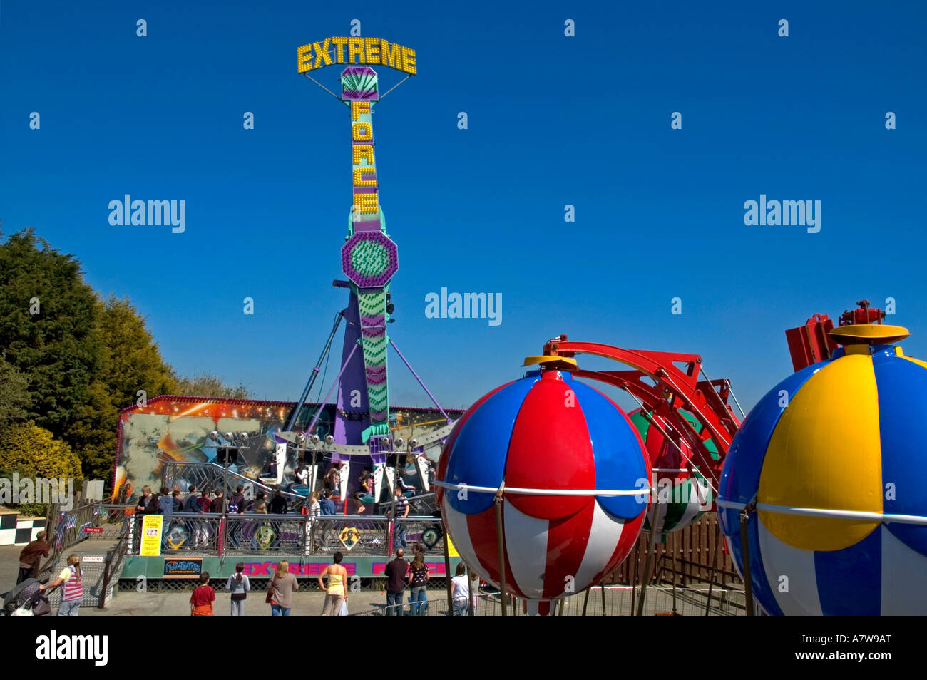 die extreme Fahrt Flambards Freizeitpark in der Nähe von Helston, Cornwall, england Stockfoto