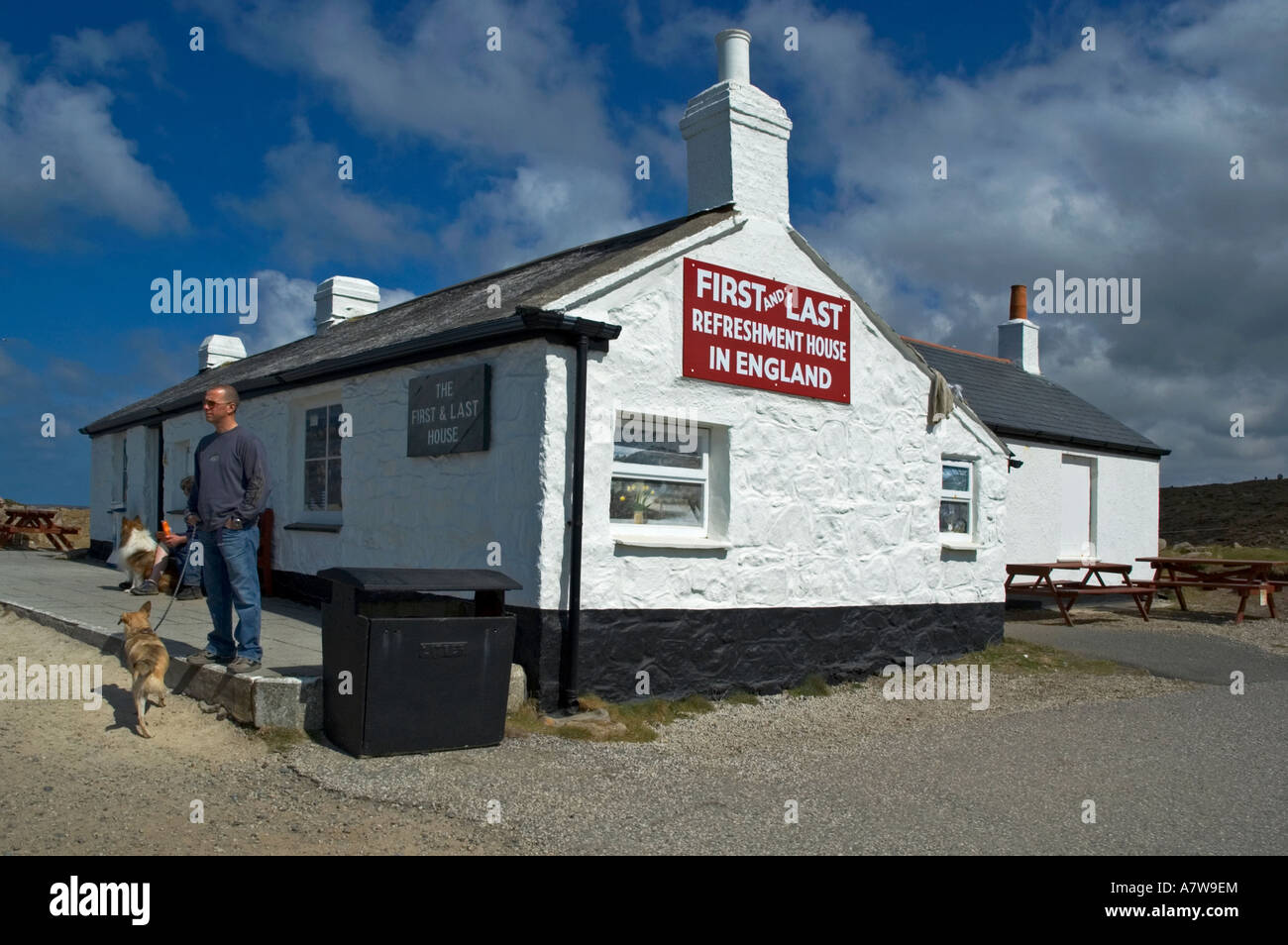 das erste und letzte Café, Shop bei Lands End, Cornwall, england Stockfoto