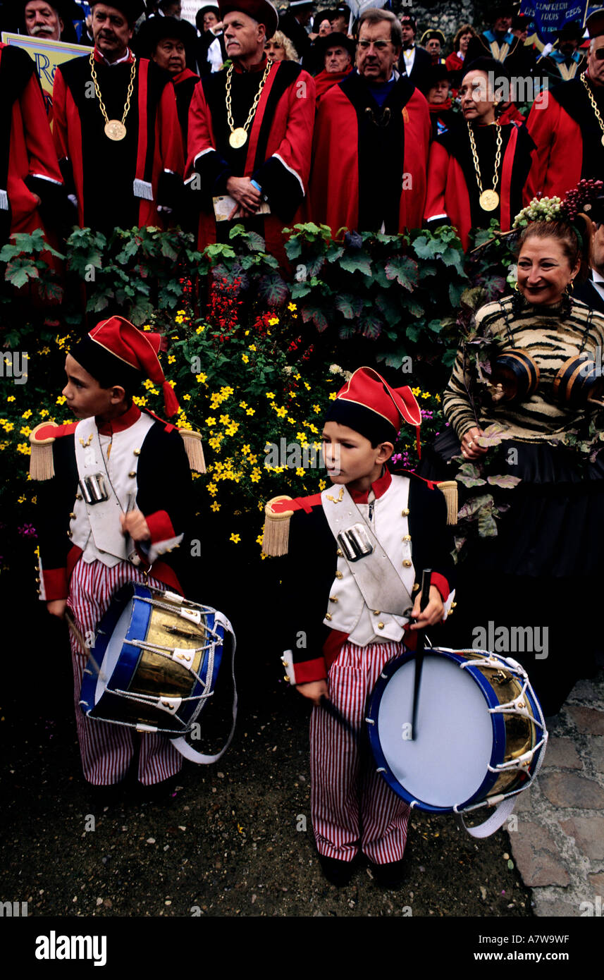 Frankreich, Paris, Montmartre-Viertel, Petits Montmartrois Orchester während der Weinlese Stockfoto