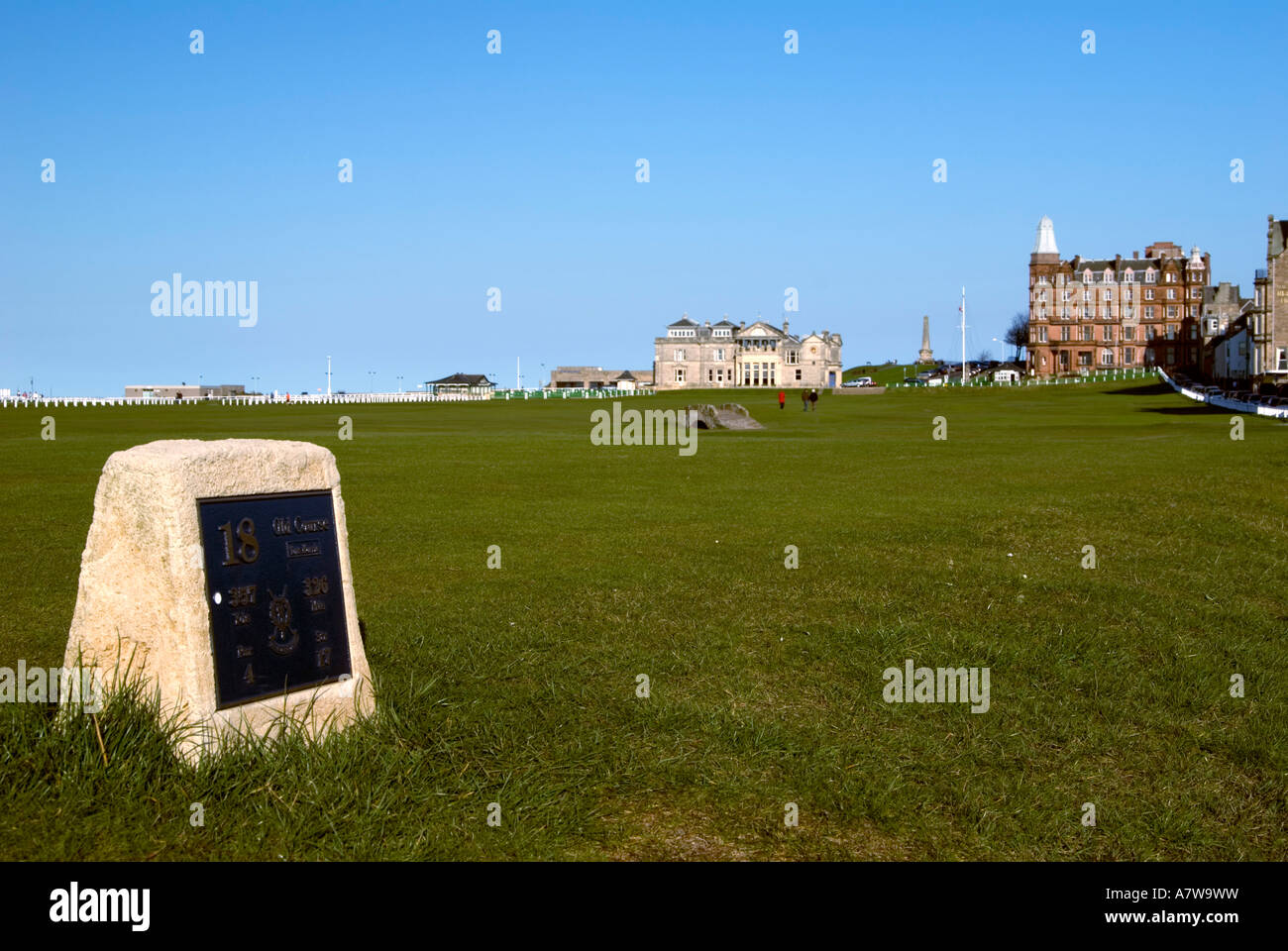 Der Tee-Marker auf das 18. Loch des alten Course,St.Andrews,Fife,Scotland im Vereinigten Königreich Stockfoto