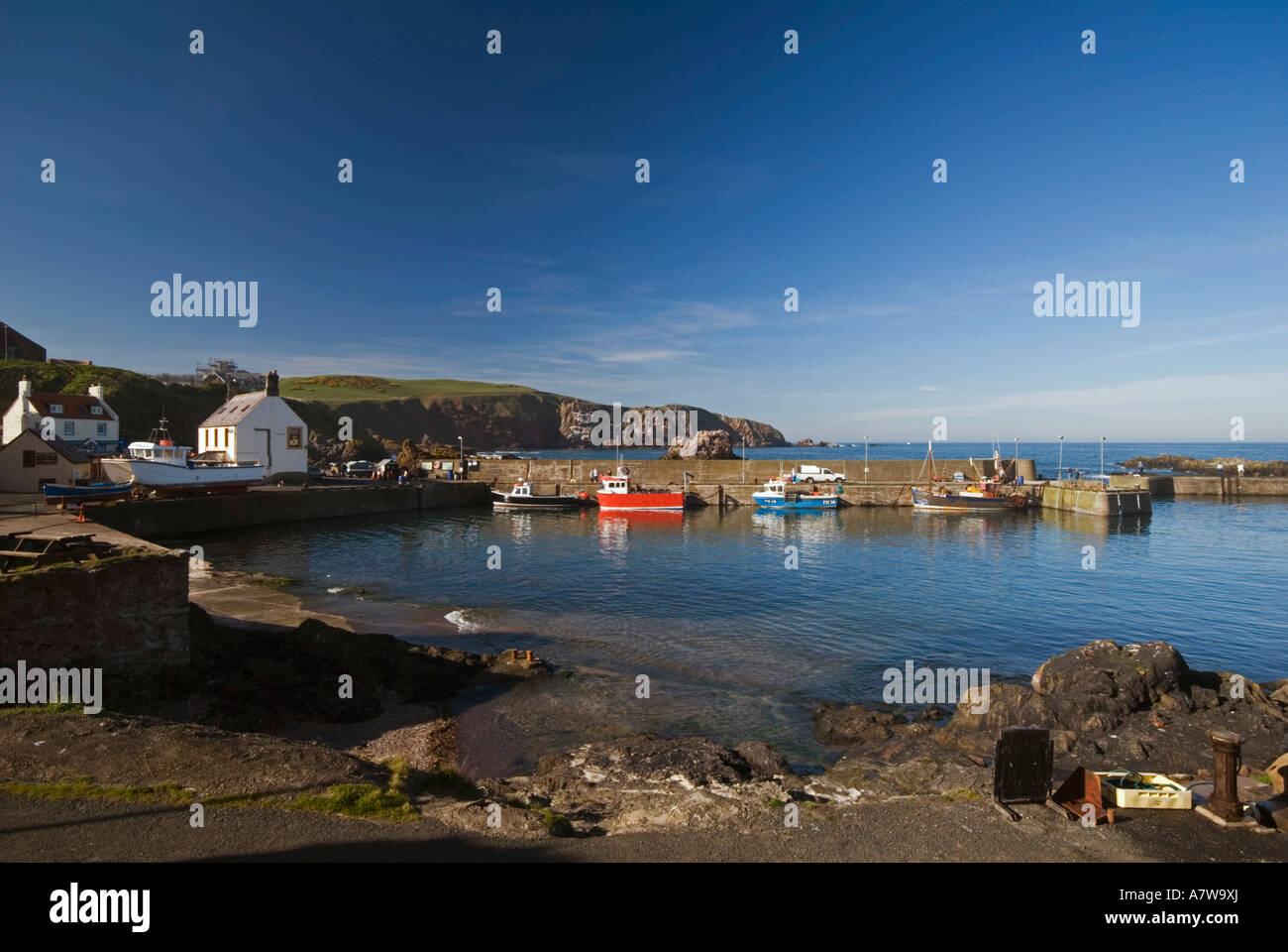 Die Fischerei Hafen St.Abbs an Schottlands Ostküste s in Großbritannien Stockfoto