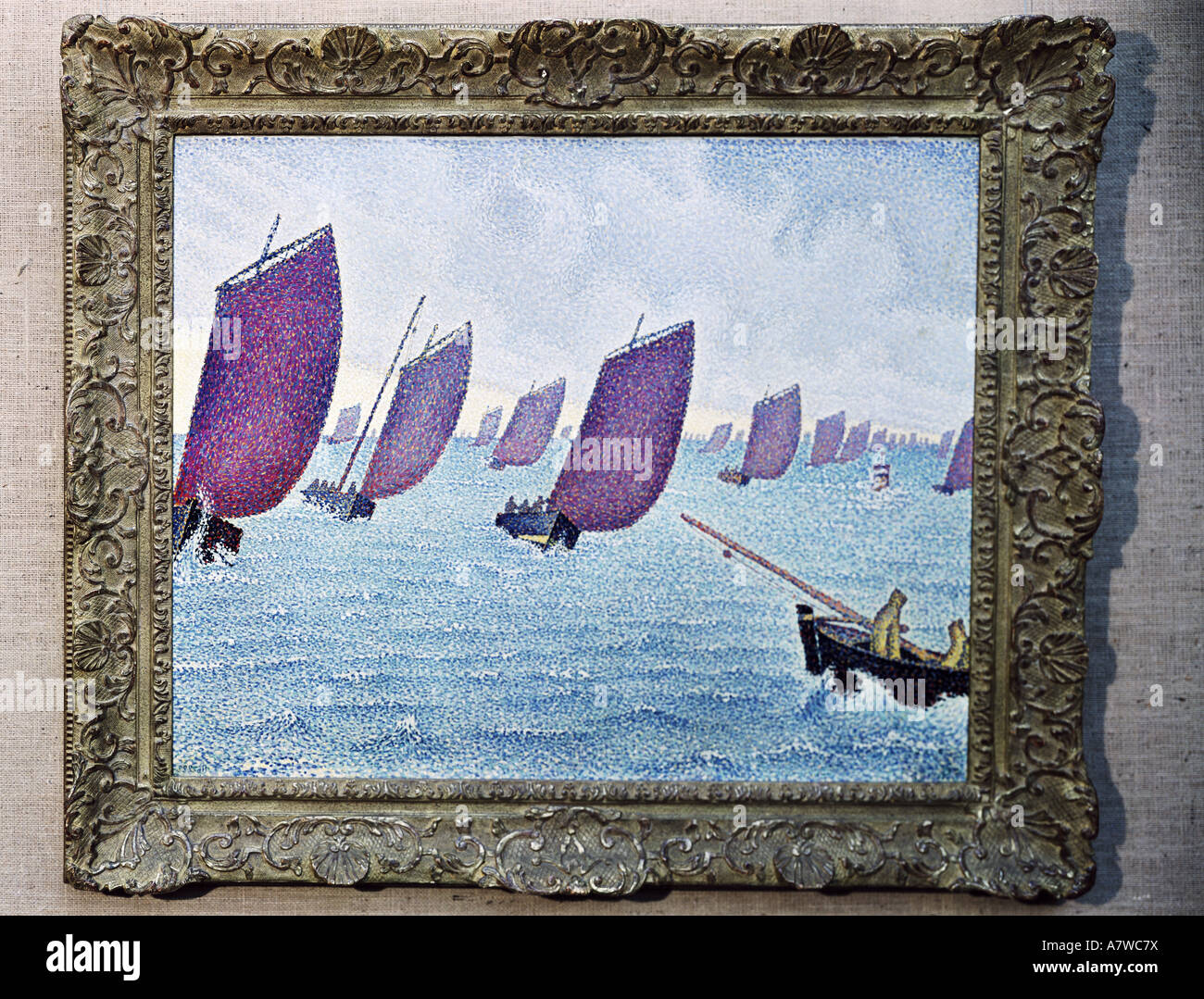 Bildende Kunst, Signac, Paul (1863-1935), zog das Meer, Malerei, 1891, Öl auf Leinwand, 66 x 62 cm, Privatsammlung, Artist's Urheberrecht nicht geklärt zu werden. Stockfoto