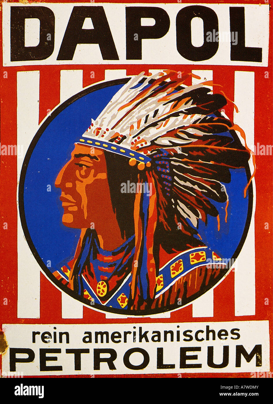Werbung, Energie, Kerosin, "dapol, rein amerikanisches Petroleum", Emailzeichen, Deutschland, ca. 1910, Privatsammlung, Stockfoto