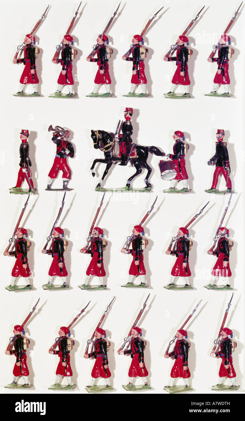 Spielzeug, Zinnsoldaten, französische Zouaves, Figuren von Georg Heyde, Dresden, ca. 1900, Stockfoto