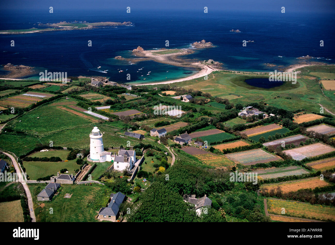 Vereinigtes Königreich, Scilly Islands, St.-Agnes-Insel (Luftbild) Stockfoto