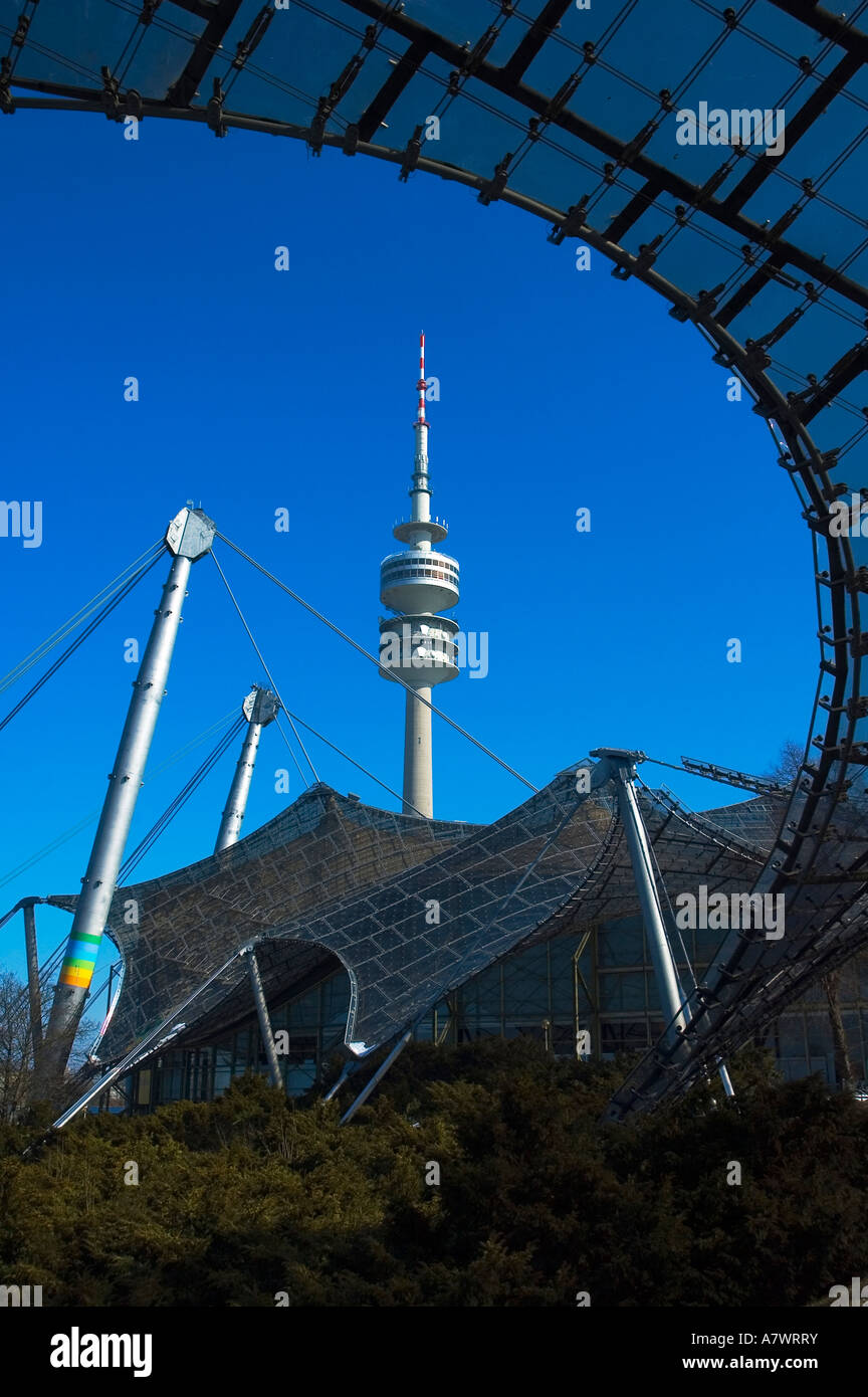 Fernsehturm Olympiaturm Im Olympiapark München, München, Bayern, Deutschland, Europa Stockfoto