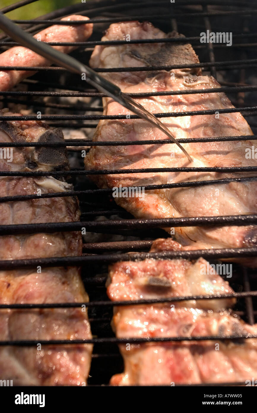 Gegrilltes Fleisch auf grill Stockfoto