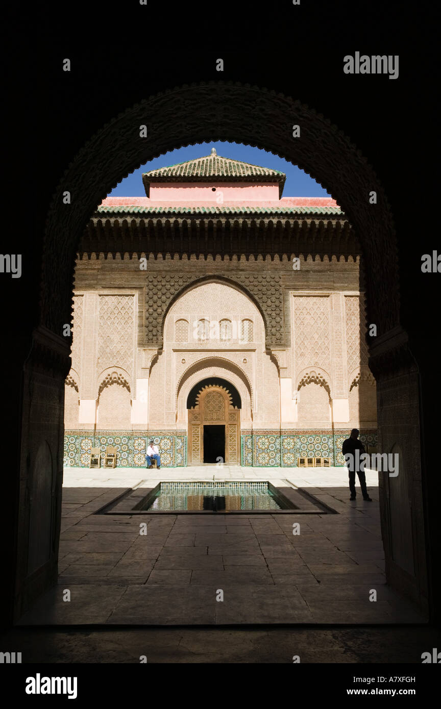 Marokko, Marrakesch: Ali Ben Youssef Madersa Theological College (b.1565) Hof Stockfoto