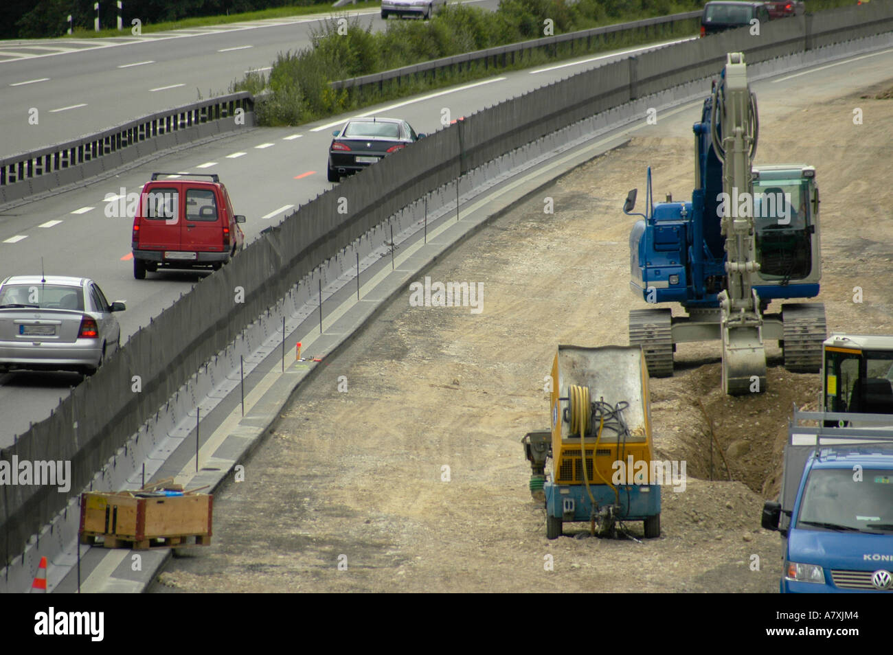 die Bauarbeiten an der Autobahn in der Schweiz.  (c) von Uli Nusko, ch-3012 bern Stockfoto